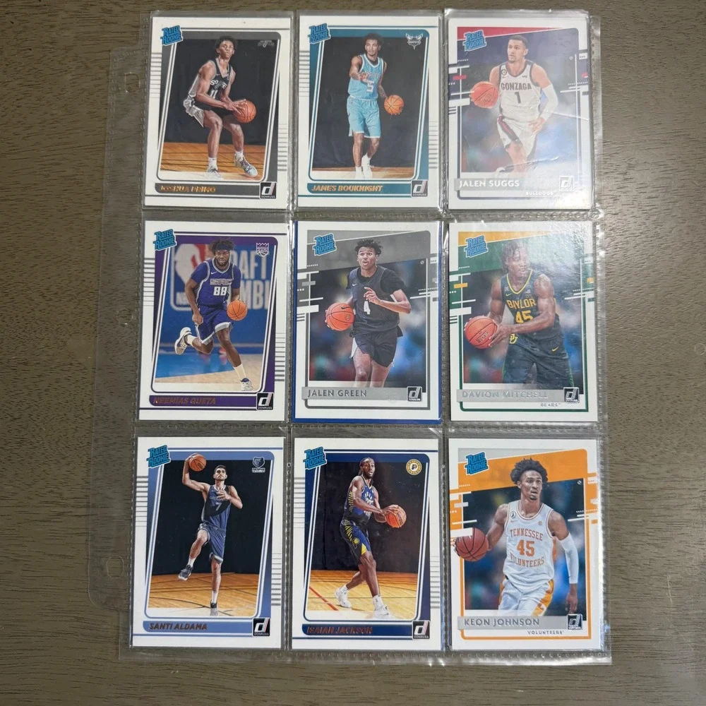 9 Card 2021-22 Panini Donruss Rated Rookie Lot Jalen Green Jalen Suggs Mitchell